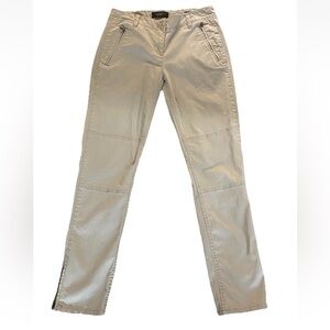 Women’s Talbots “Modern” Khaki Beige Side Zipper Mid-Rise Ankle Pants Size 4
